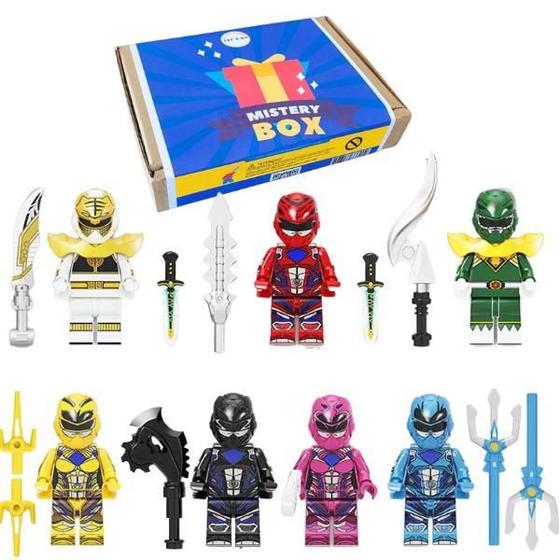 Imagem de Brinquedo Power Ranger Let's Go 7 Bonecos Lego 94 Peças