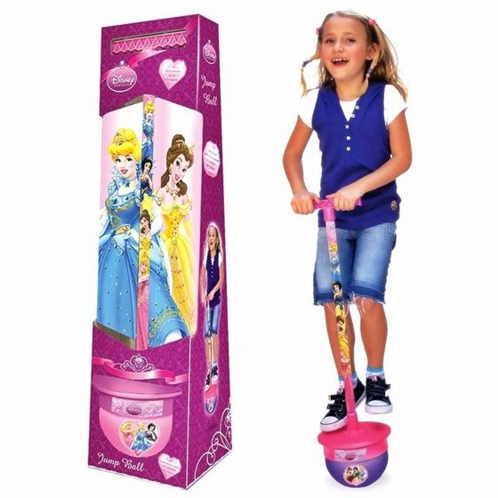 Imagem de Brinquedo Pula Pula Infantil Jump Ball Princesas Disney Rosa - Lider Brinquedos