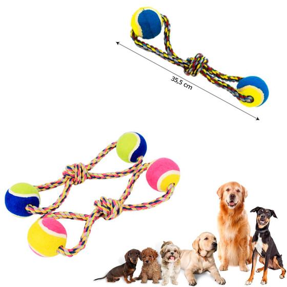 Imagem de Brinquedo Puxador Corda Cachorro Médio Porte Cabo Resistente 35,5cm