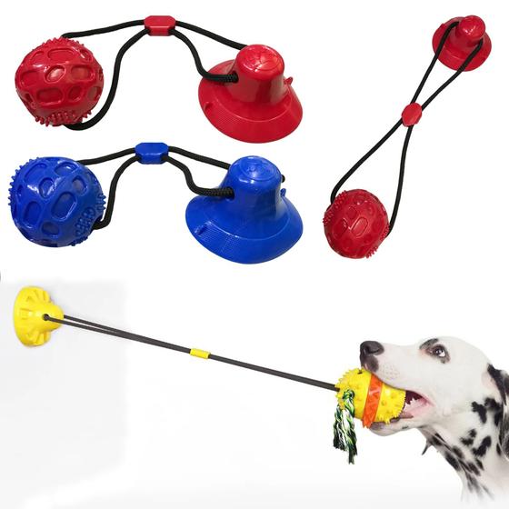 Imagem de Brinquedo Puxador Mordedor Para Cachorro Com Ventosa Para Fixar No Chão/Parede Divertido Pet LR-0258