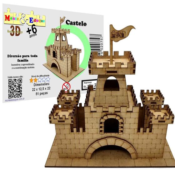 Imagem de Brinquedo Quebra Cabeça 3D Castelo Mdf