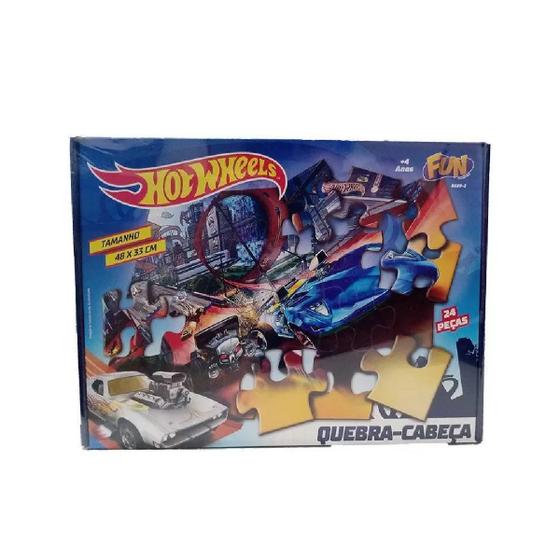 Imagem de Brinquedo Quebra Cabeca Da Hot Wheels Fun 86890 24 Pecas