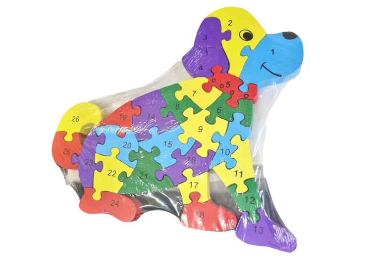 Imagem de Brinquedo Quebra cabeça de Madeira infantil Cachorro educa