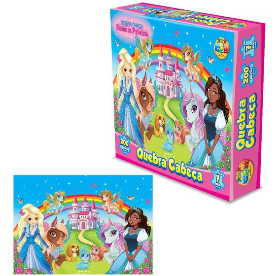 Imagem de Brinquedo Quebra Cabeça Infantil Princesas Puzzle 200 Pcs