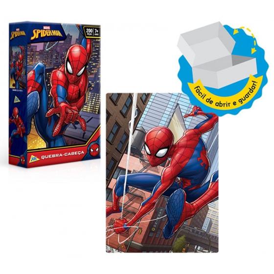 Imagem de Brinquedo Quebra Cabeça Spider Man Homem Aranha 200pcs 7Anos