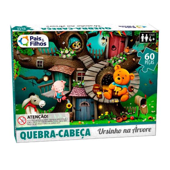 Imagem de Brinquedo Quebra-Cabeças Ursinho Na Árvore 60 Peças