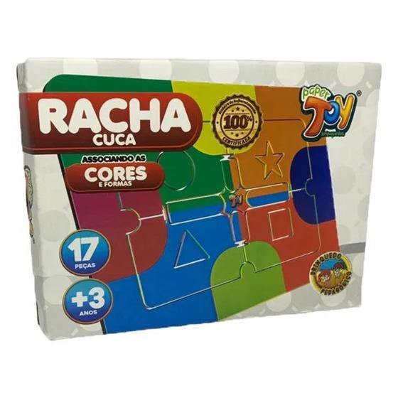 Brinquedo Racha Cuca Associando As Cores E Formas 17 Peças Em MDF +3 ...