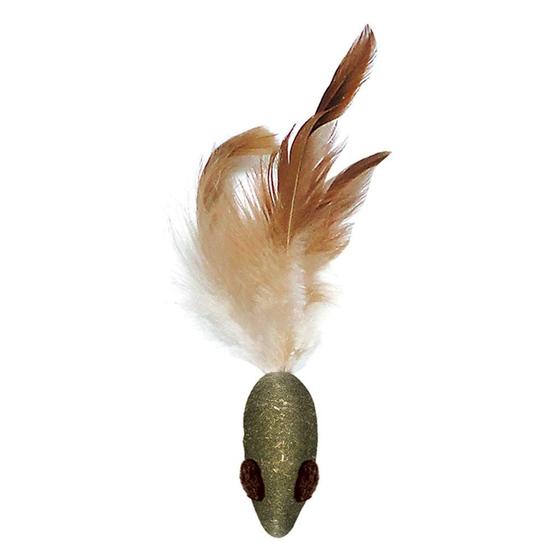 Brinquedo Ratinho de Catnip com Pena para Gatos - Tam. Único - Gatton Imagem de Brinquedo Ratinho de Catnip com Pena para Gatos - Tam. Único