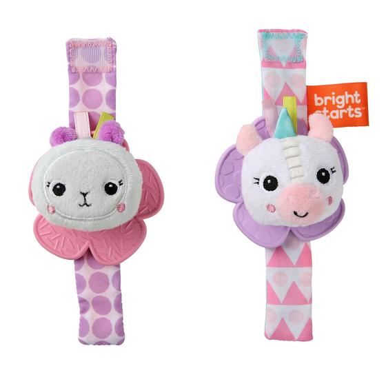 Imagem de Brinquedo Rattle & Teethe Wrist Pals Bright Starts Unicorn Lhama