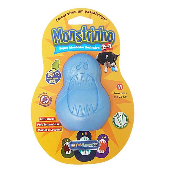 Imagem de Brinquedo Recheável Monstrinho Pet Games Azul M