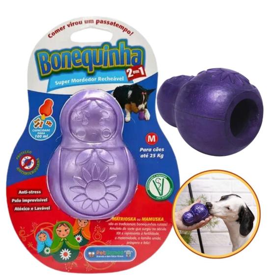 Imagem de Brinquedo Recheável para Cachorro Bonequinha M Lilás Pet Games