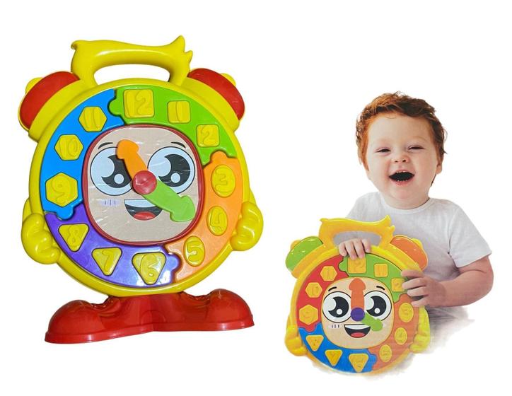 Imagem de Brinquedo Relógio Colorido Criança Infantil Bebê Didático