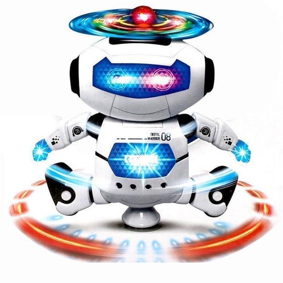 Imagem de Brinquedo Robô a Pilha com Luzes e Som Gira 360º