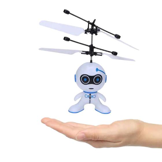 Imagem de Brinquedo Robo Voador Drone sensor Mão Recarregavel USB Helices Flexiveis