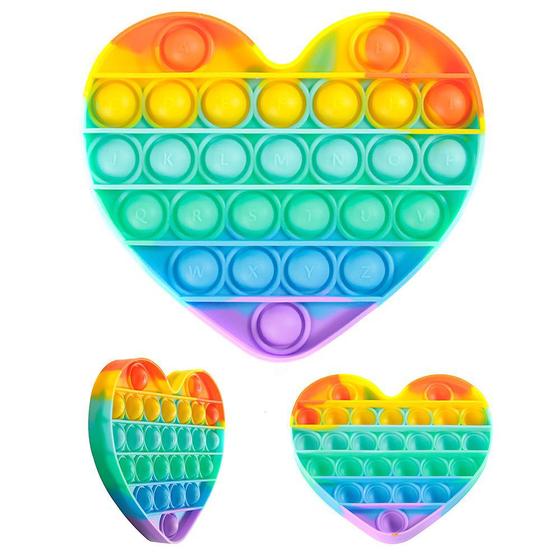 Imagem de Brinquedo Sensorial Pop It Tirar Estresse Colorido Coração