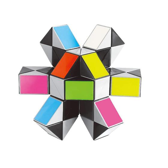 Imagem de Brinquedo Sensorial Snake Cube Puzzle Fidget Ahyuan - Arco-Íris Vívido