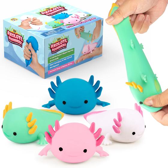 Imagem de Brinquedo Squishy Axolotl YoYa Toys Squisheez - Pacote com 4