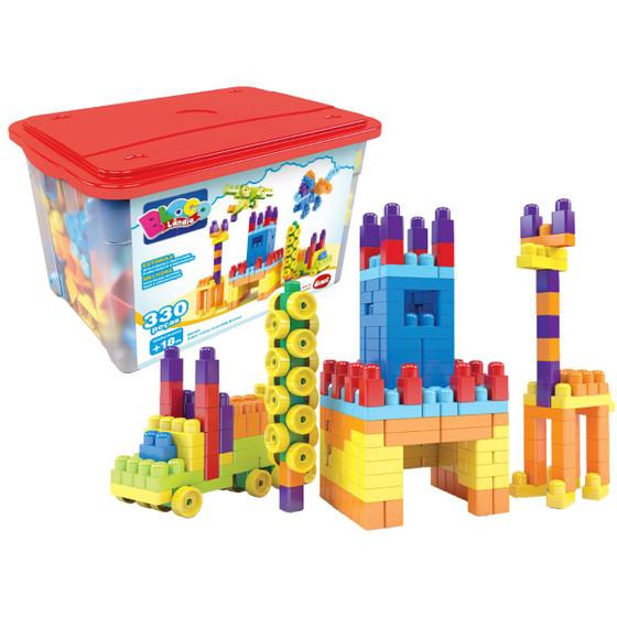 Brinquedo Super Caixa Divertida Infantil Colorida Com 330 PeÇas ...