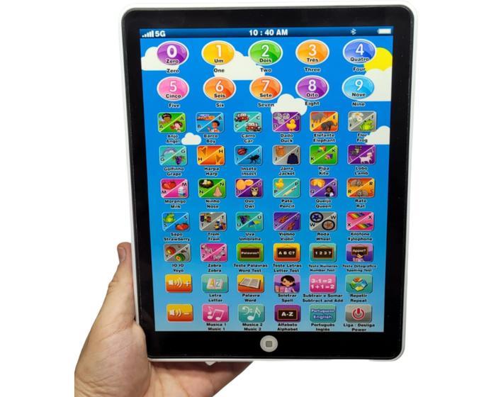 Imagem de Brinquedo Tablete Interativo Infantil Bilíngue Presente Brinquedo Educativo s/acesso a internet 