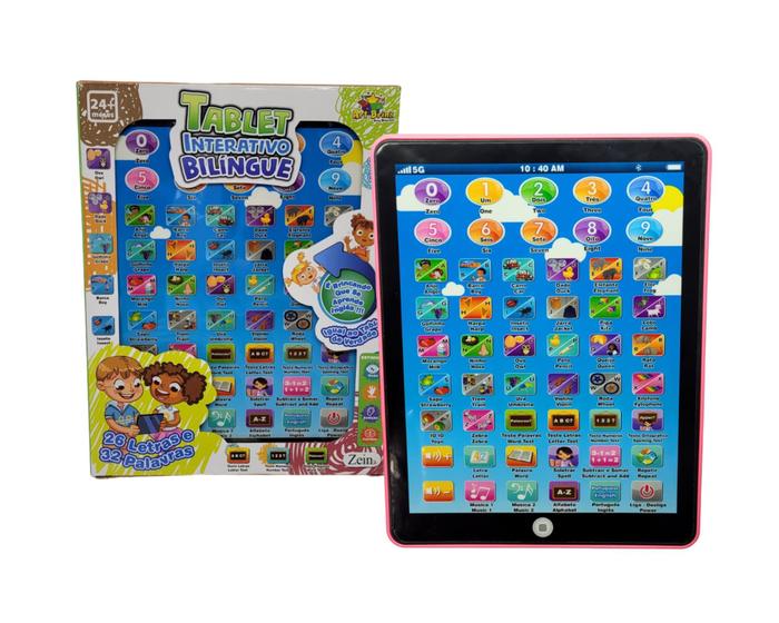 Imagem de Brinquedo Tablete Interativo Infantil Bilíngue Presente Brinquedo Educativo s/acesso a internet 