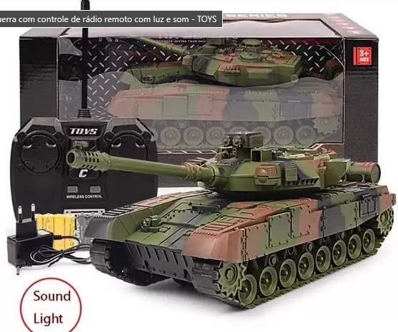 Imagem de Brinquedo Tanques de guerra com controle de rádio remoto com luz e som.