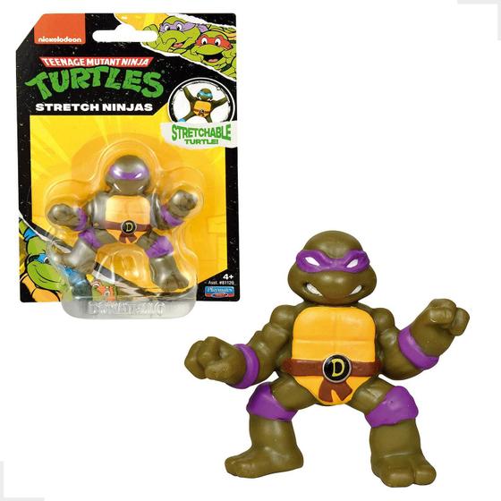 Imagem de Brinquedo Tartarugas Ninja Mini Boneco Elástico Donatello 6cm Estica Infantil