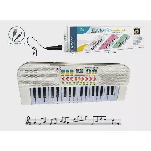 Imagem de Brinquedo Teclado Musical Infantil Com Microfone E Fonte  37 Teclas(Branco)