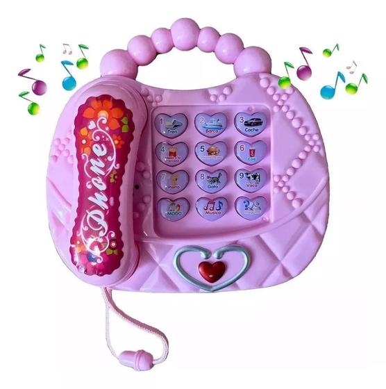 Imagem de Brinquedo Telefone Infantil Mini Bolsa Com Luz e Som