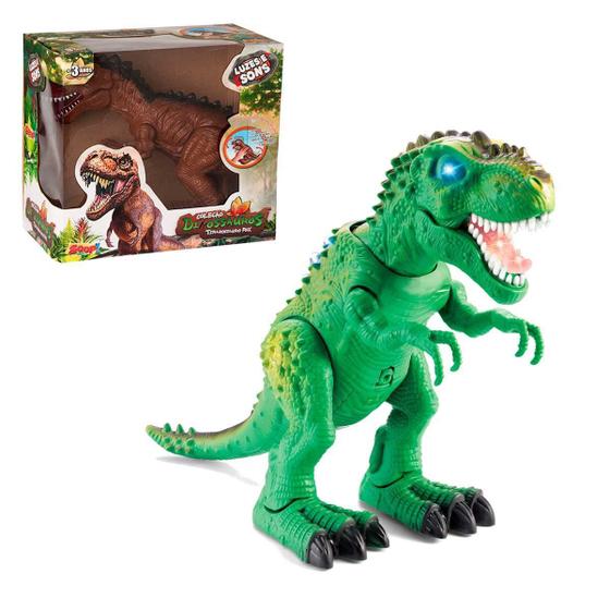 Imagem de Brinquedo Tiranossauro Rex Verde Com Som E Luzes