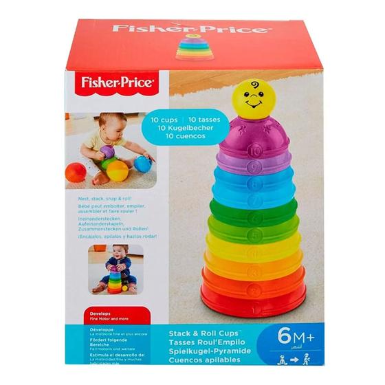 Imagem de Brinquedo torre de potinhos coloridos empilhar