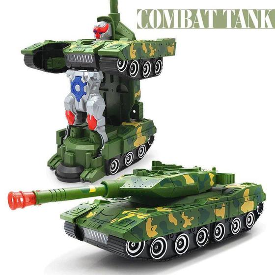 Imagem de Brinquedo Transformers Tanque Vira Robo Com Som E Luz!