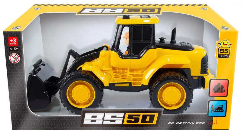 Imagem de Brinquedo Trator Amarelo Divertido - Bs Toys 570