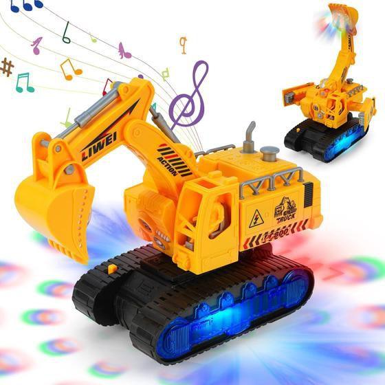 Imagem de Brinquedo Trator Escavadeira Transformers Bate E Volta  Música E Luzes