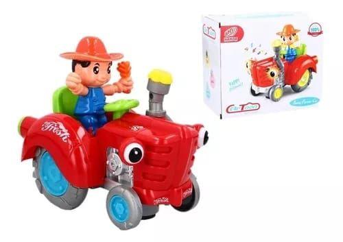 Imagem de Brinquedo Trator Musical Infantil Luzes Led E Som Carrinho Á Pilha