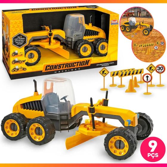 Imagem de Brinquedo Trator Niveladora Gigante Construction Machines