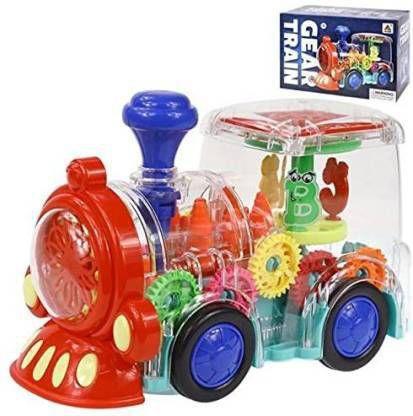 Imagem de Brinquedo Trem de Engrenagens Colorido Transparente Com Luzes e Som