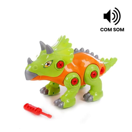 Imagem de Brinquedo Triceratops Dinossauro Com Som Desmontável Maral