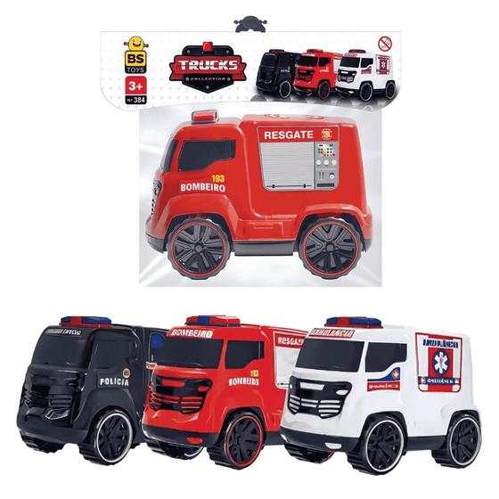 Imagem de Brinquedo Trucks Collection (Polícia/Bombeiro/Ambulância) 384 Modelos Sortidos BS Toys