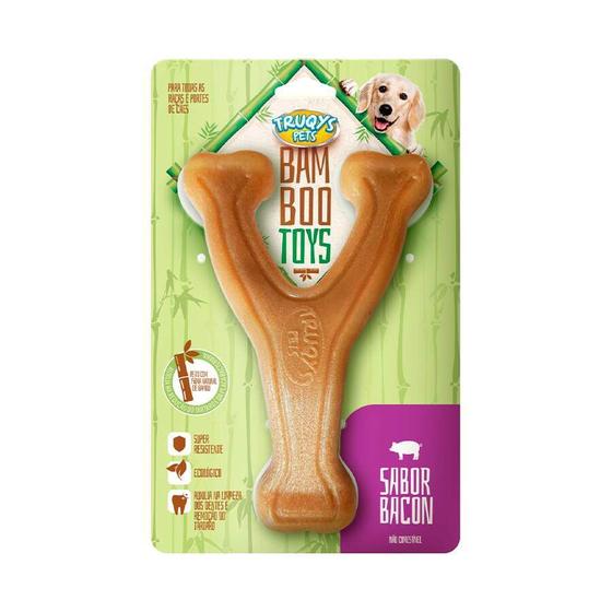 Imagem de Brinquedo Truqys Forquilha Bamboo para Cães Sabor Bacon - Médio