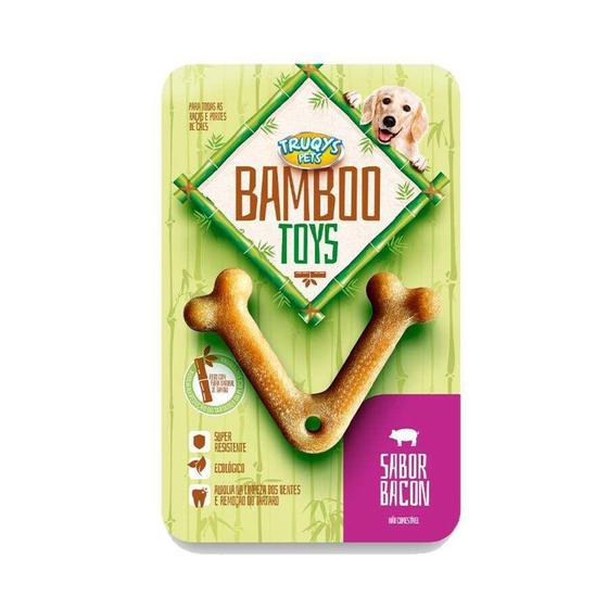 Imagem de Brinquedo Truqys Osso Bamboo V Pequeno para Cães Sabor Bacon - Truqys Pet