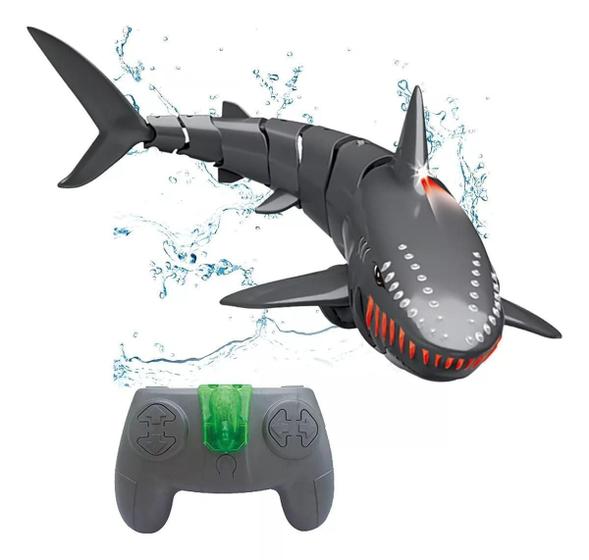 Imagem de Brinquedo Tubarão Controle Remoto Shark Dágua Recarregável