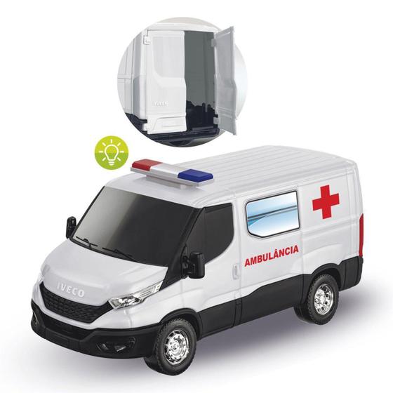 Imagem de Brinquedo Van Iveco Daily Furgão Ambulância Sirene com Luzes - Usual Brinquedos