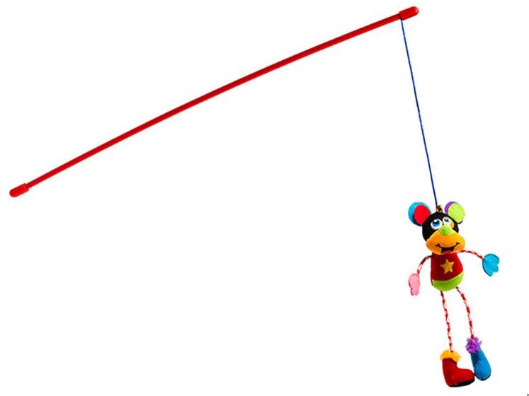 Imagem de Brinquedo Varetinha Para Gatos Pelúcia Rato 40cm