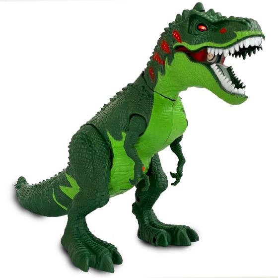 Brinquedo Verde Dinossauro Presente Rex Articulado Com Movimentos e Som ...