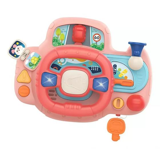 Imagem de Brinquedo Volante Baby Interativo Rosa com Som e Luzes - FENIX FBB-608R