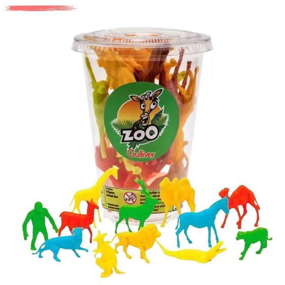 Brinquedo Zoológico Copinho 12 Animais Coloridos Gulliver - Bonecos ...