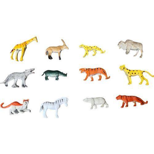 Imagem de Brinquedos 12 Animal Defrontes Borracha Pequeno Leao Zebra