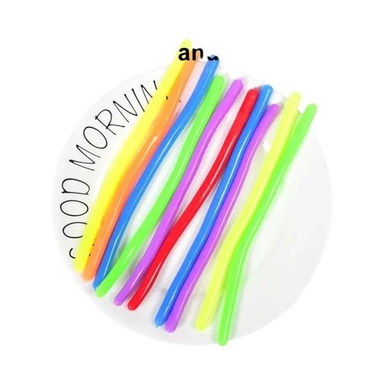 Imagem de Brinquedos Antiestresse Unicorn Pull Worm Noodle, 1-6PCS, Corda De TPR Esticável Para Alívio De