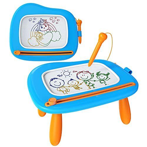 Imagem de Brinquedos Bopicokok para crianças de 1 a 2 anos, placa de desenho magnético, brinquedos de aprendizagem educacional para aniversário de 12 3 anos de idade (azul)