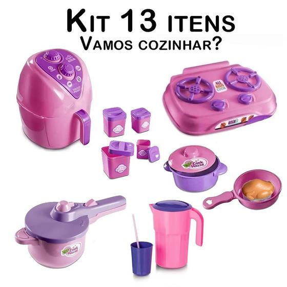Imagem de Brinquedos Cozinha Infantil Menina Casinha Eletro 13pç